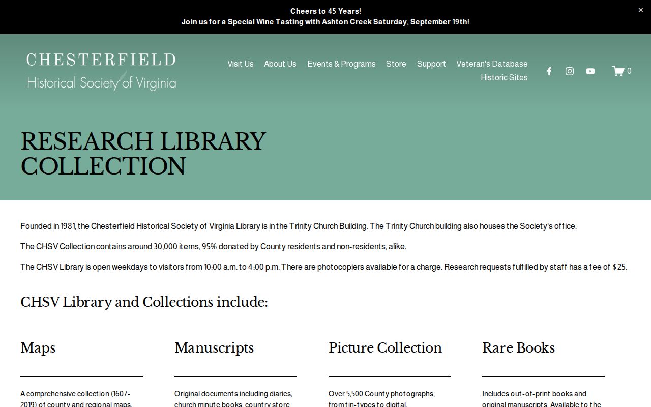 Chester city directory companion records at the Chesterfield Historical Society
