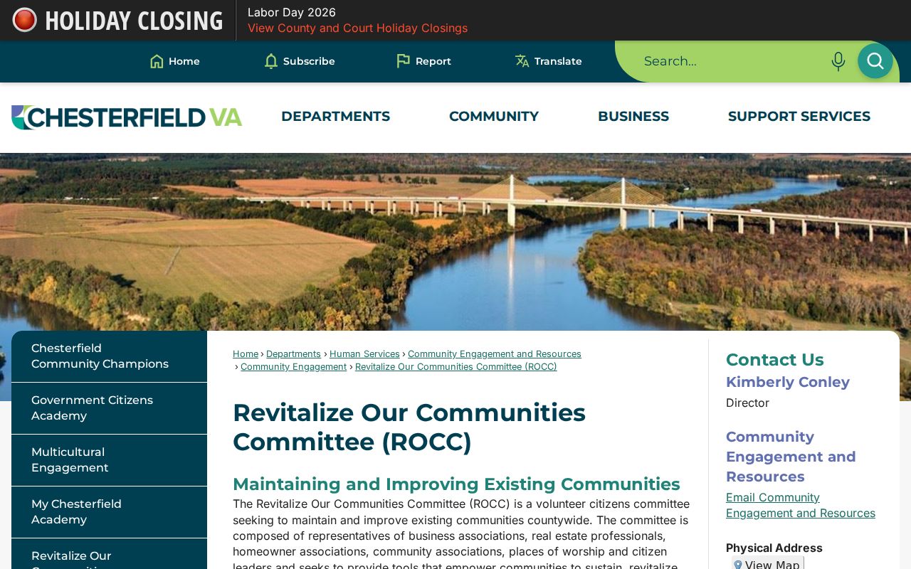 Chester neighbors civic layer through Chesterfield ROCC information